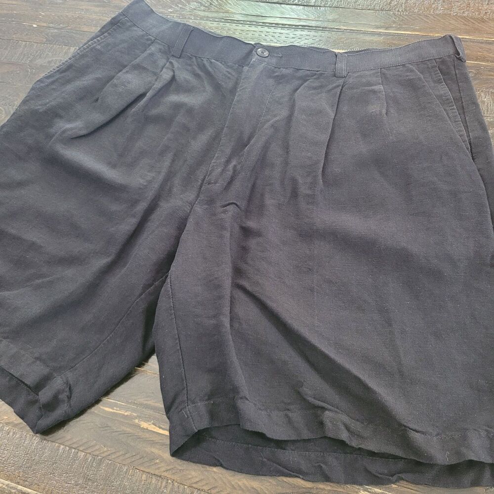 Perry Ellis Portfolio Men’s Black Chino Pants Size 38 Linen Blend Casual